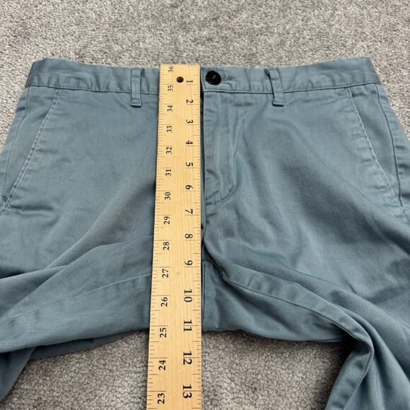 Zara Man Chino Pants Mens 31 Slate Blue Straight Leg Cotton Flat Front 32x27 - Picture 12 of 16